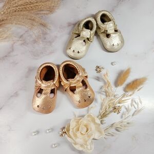 "Freshly Picked" Baby Girl Mary Jane 100% Leather Soft Sole Shoes, Size 2 & 3